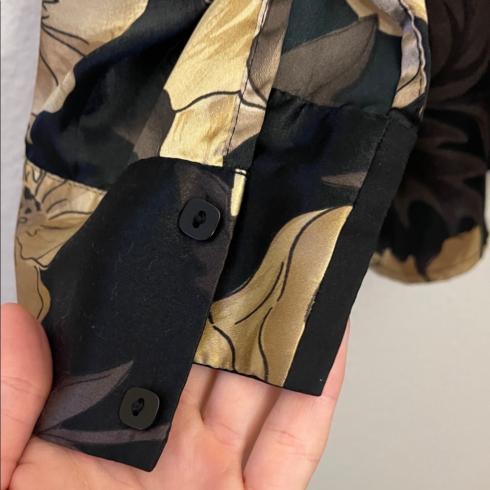 Floral Satin Women's Top - Picture 5 of 7